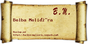 Belba Melióra névjegykártya